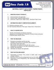 material safety data sheet: paper points fspp32-001 - New Stetic