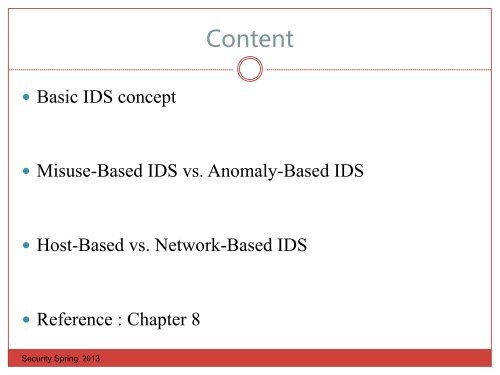 Chapter 11 Intrusion Detection System