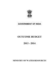 Outcome Budget (2013-14) - Ministry of Water Resources