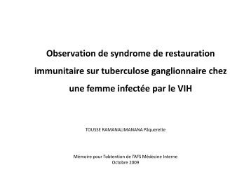 Observation de syndrome de restauration immunitaire sur ...