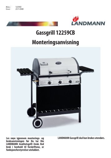 Gassgrill 12259CB Monteringsanvisning