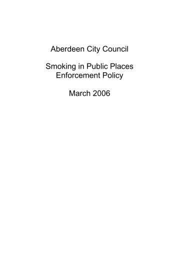 Smoking Enforcement Policy - Aberdeen City Council