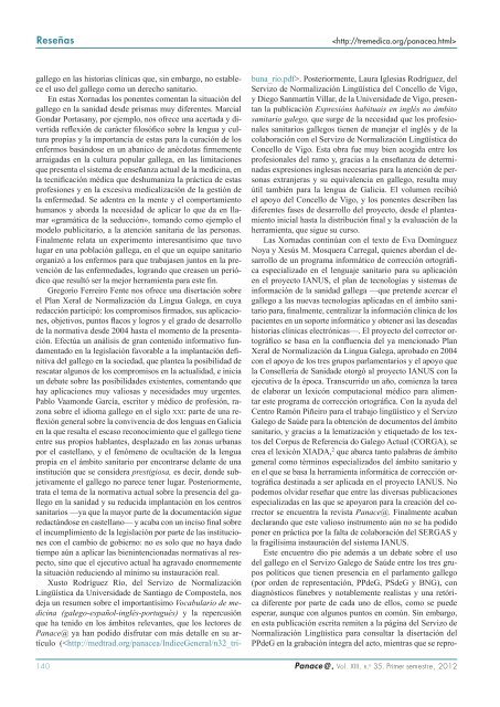 Panace@ - Revista de Medicina, Lenguaje y TraducciÃ³n - TremÃ©dica