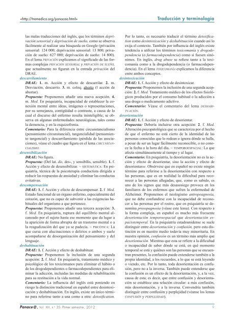 Panace@ - Revista de Medicina, Lenguaje y TraducciÃ³n - TremÃ©dica