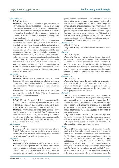 Panace@ - Revista de Medicina, Lenguaje y TraducciÃ³n - TremÃ©dica