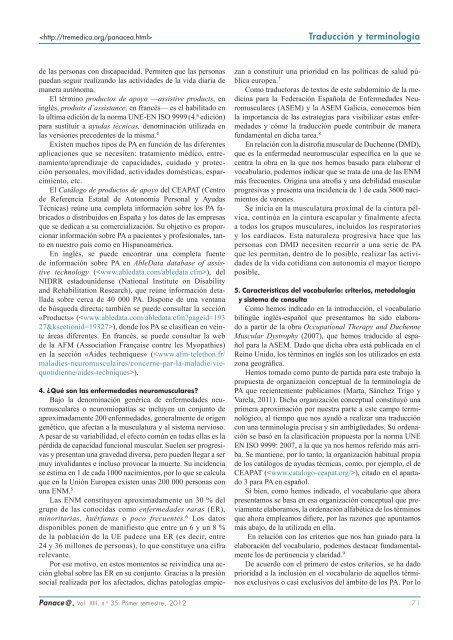 Panace@ - Revista de Medicina, Lenguaje y TraducciÃ³n - TremÃ©dica