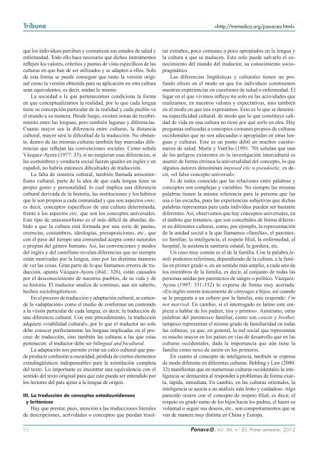 Panace@ - Revista de Medicina, Lenguaje y TraducciÃ³n - TremÃ©dica