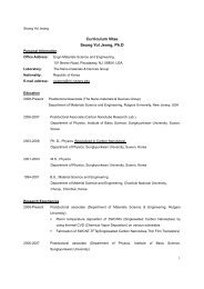 Curriculum Vitae Seung Yol Jeong, Ph.D - Nano-materials and ...