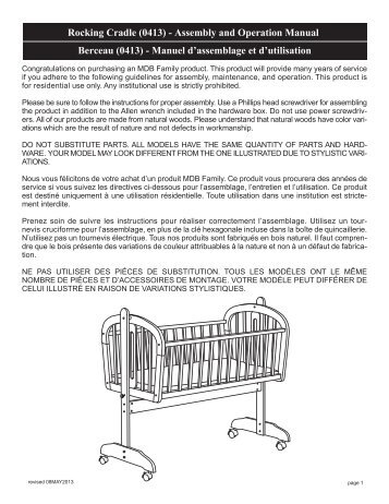 Rocking Cradle (0413) - Assembly and Operation ... - DaVinci Baby