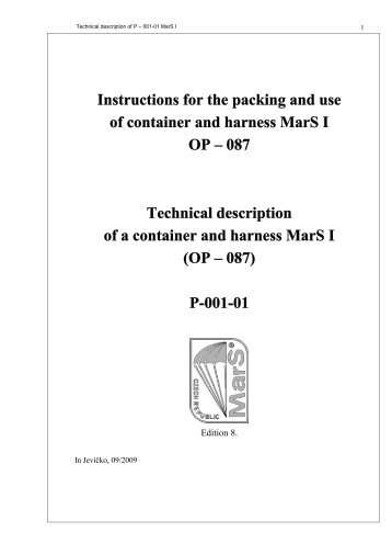 Instructions for the packing and use of container and harness ... - Free