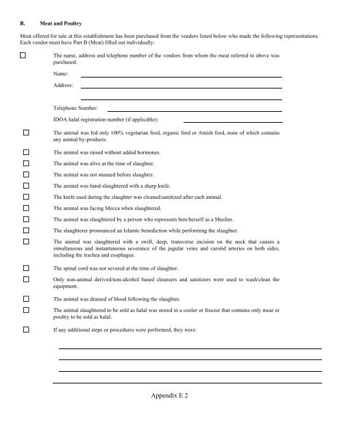 Halal Registration Form - Illinois Department of Agriculture