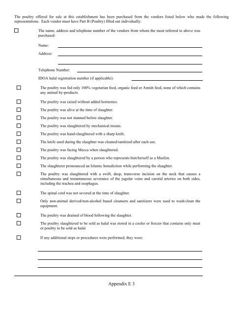 Halal Registration Form - Illinois Department of Agriculture