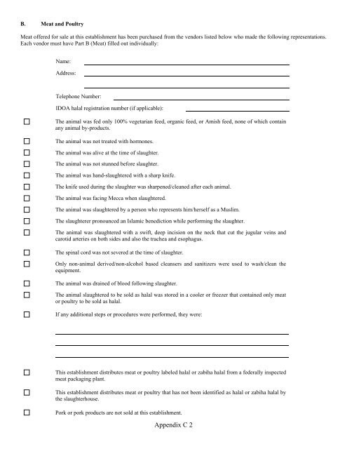 Halal Registration Form - Illinois Department of Agriculture