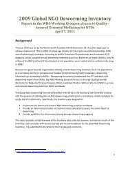 Global Inventory of NGOs Implementing Deworming ... - Storage