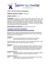 TITLE: The Five Themes of Geography PRIMARY SUBJECT AREAS ...