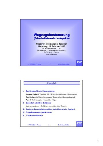 Wegzugsbesteuerung - P+P PÃ¶llath + Partners