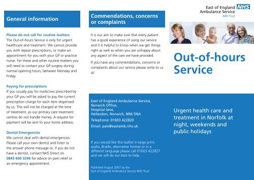 Out-of-hours Service - Timber Hill Health Centre
