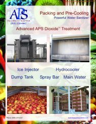 Packing and Pre-Cooling Hydrocooler Dump Tank Spray Bar Main ...