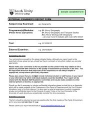 Report form - Leeds Trinity University