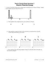 Worksheet 1- Electric Potential Energy - Modeling Physics