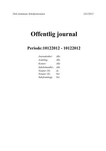Offentlig journal Periode:10122012 - Sykehjemsetaten