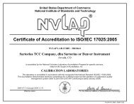 Certificate of Accreditation to ISO/IEC 17025:2005 - Denver Instrument