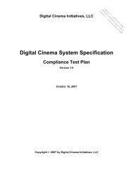 Archived Compliance Test Plan Version 1.0 - Digital Cinema Initiatives
