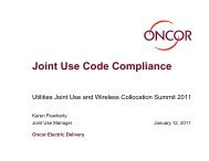 Oncor Electric Delivery Joint Use Code Compliance