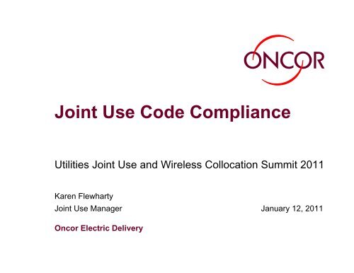 Oncor Electric Delivery Joint Use Code Compliance