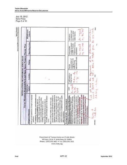 Initial Study MND - Sonoma County Agricultural Preservation and ...