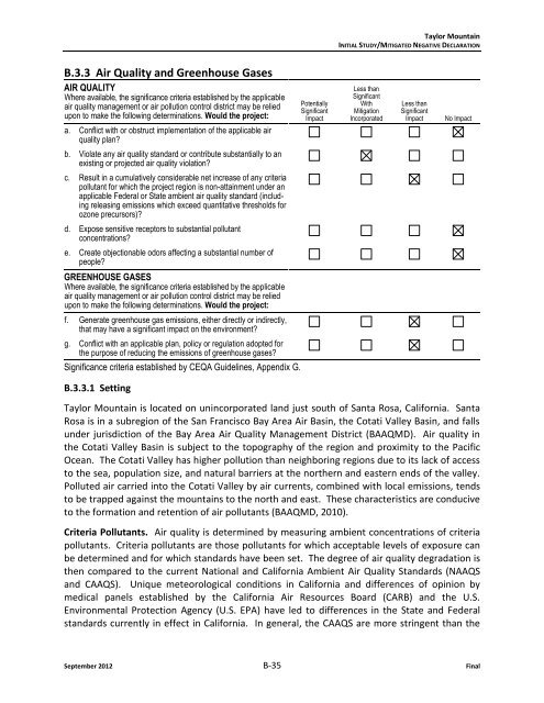 Initial Study MND - Sonoma County Agricultural Preservation and ...