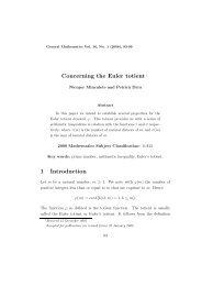 Concerning the Euler totient 1 1 Introduction