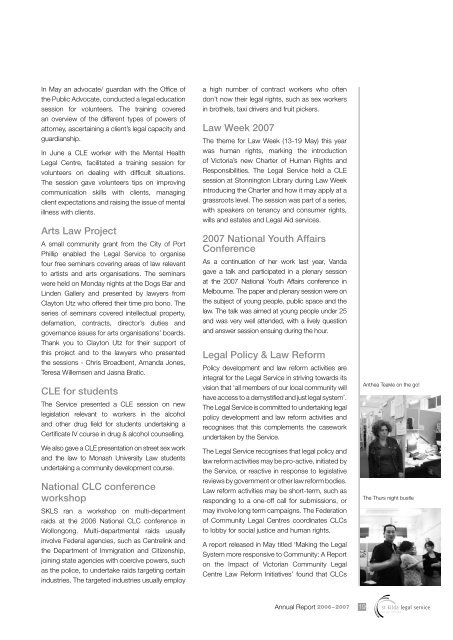 St Kilda Legal Service Annual Report 2006-2007 - Community Law