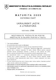 MATURITA 2009 UKRAJINSKÃ JAZYK A LITERATÃRA - NÃCEM