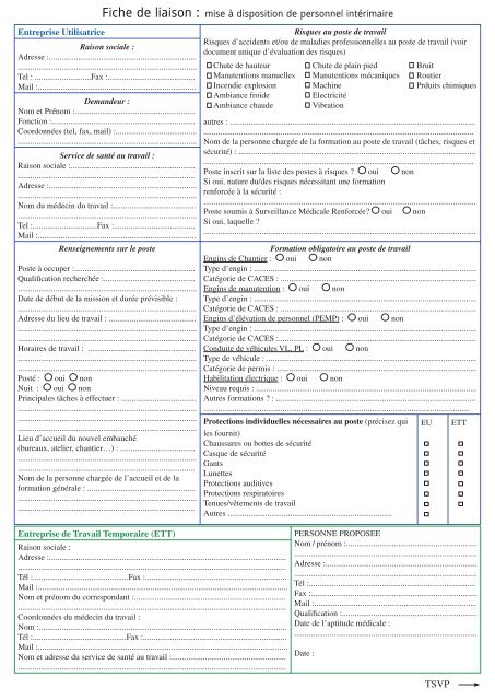 Fiche liaison.indd - ActualitÃ©s CARSAT Centre Ouest