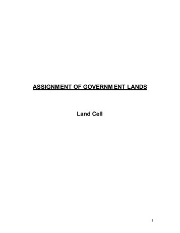 ASSIGNMENT OF GOVERNM ENT LANDS Land Cell - Andhra ...