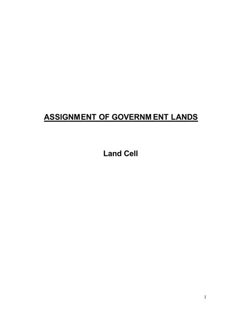 ASSIGNMENT OF GOVERNM ENT LANDS Land Cell - Andhra ...