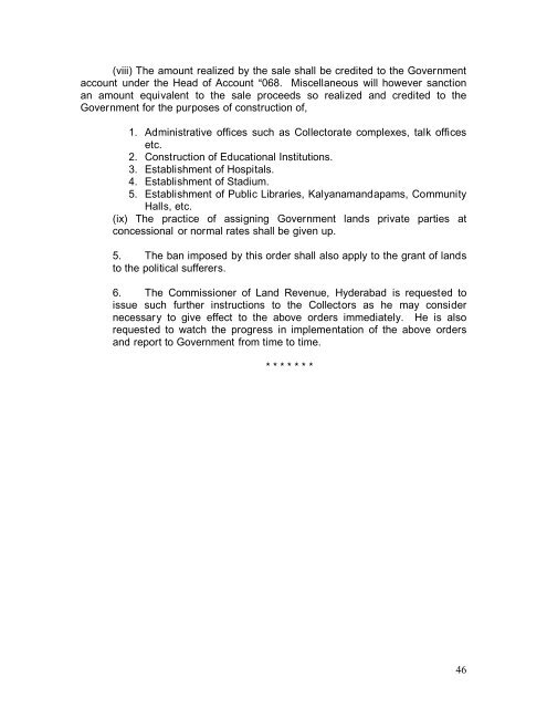 ASSIGNMENT OF GOVERNM ENT LANDS Land Cell - Andhra ...