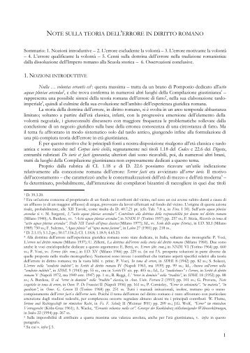 note sulla teoria dell'errore in diritto romano - Rivista S.S.E.F.