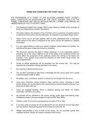 TERMS AND CONDITIONS FOR TICKET SALES THE ... - Reading FC