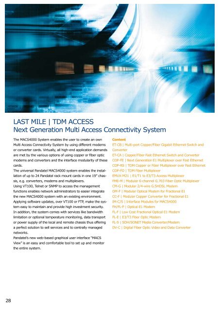 English Ethernet Solutions - from Optical to Last Mile Catalog 2006