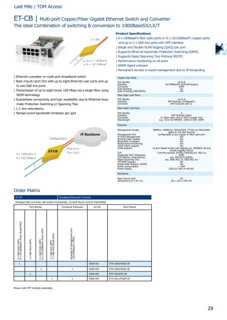 English Ethernet Solutions - from Optical to Last Mile Catalog 2006