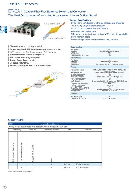 English Ethernet Solutions - from Optical to Last Mile Catalog 2006