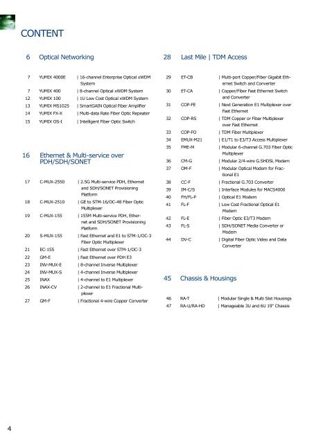 English Ethernet Solutions - from Optical to Last Mile Catalog 2006