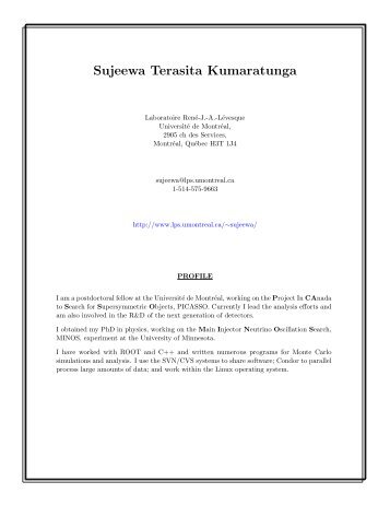 Sujeewa Terasita Kumaratunga - Université de Montréal
