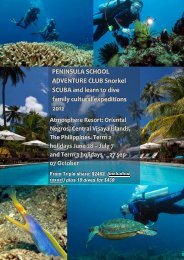 PENINSULA SCHOOL ADVENTURE CLUB Snorkel SCUBA and ...