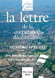 La Lettre - NÂ° spÃ©cial Forum 2013 - CitÃ©s Unies France