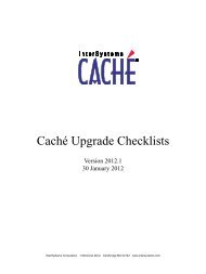 Caché Upgrade Checklists - InterSystems Documentation