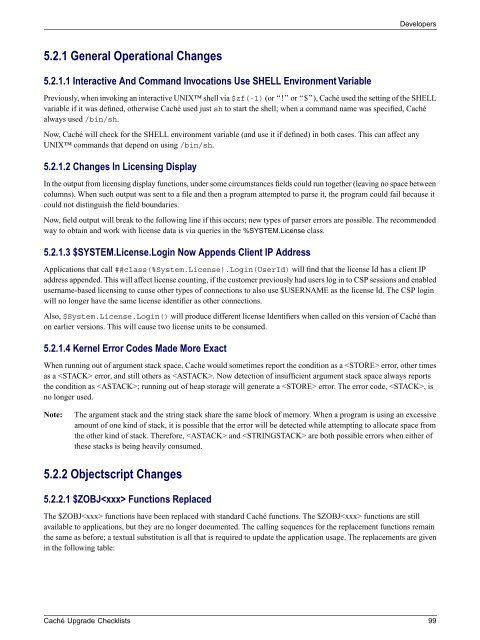 Caché Upgrade Checklists - InterSystems Documentation