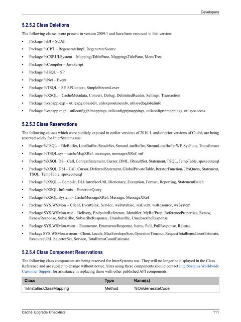 Caché Upgrade Checklists - InterSystems Documentation